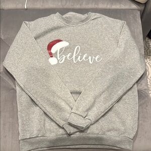 Gray 'Believe' Sweater